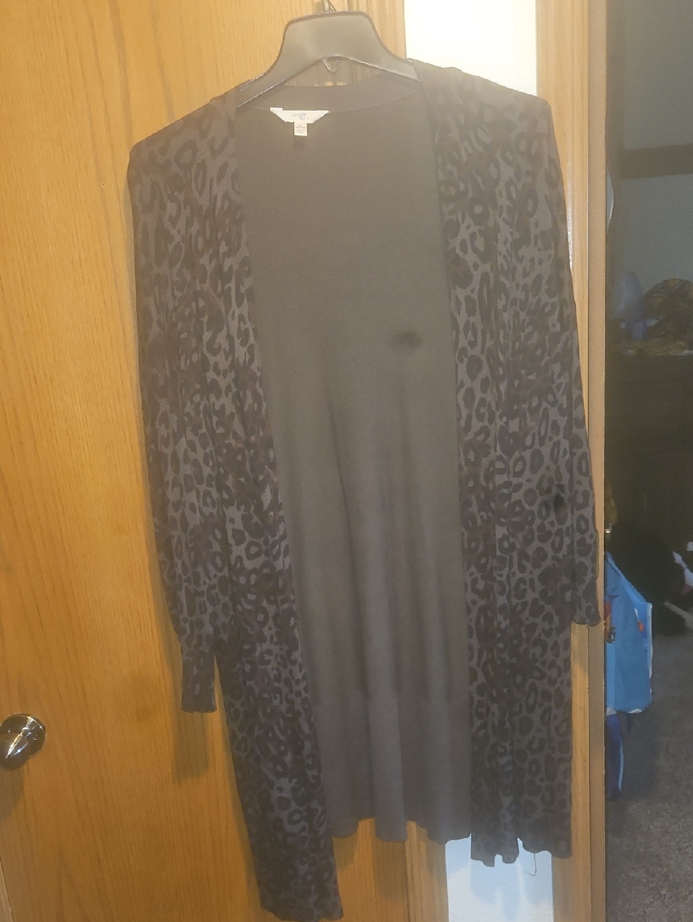 Terra & Sky Black Knit Open-Front Cardigan